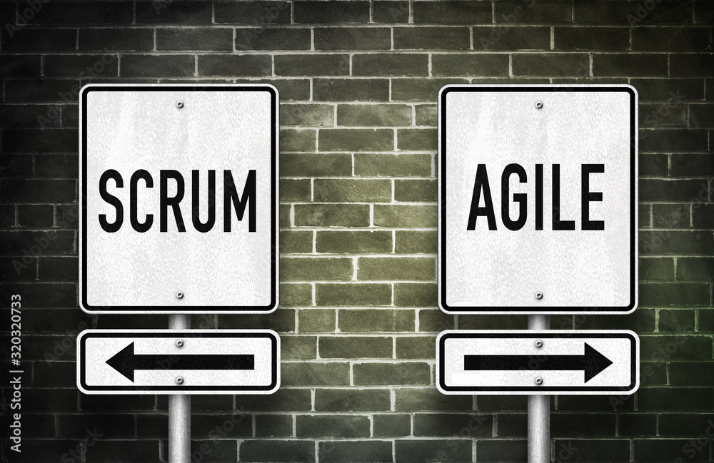Fototapeta premium SCRUM versus AGILE - software development process