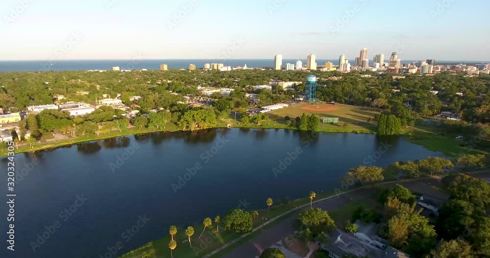 4K Aerial Video of Downtown St Petersburg from Crescent Lake 4K Aerial Video of Downtown St Petersburg from Crescent Lake