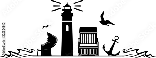North Sea Skyline Silhouette Love Heart Puls