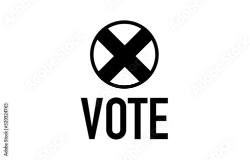 Vector Vote Icon in Black and White