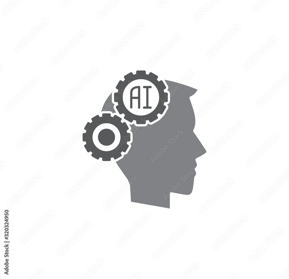 Obraz premium Ai related icon on background for graphic and web design. Simple illustration. Internet concept symbol for website button or mobile app.