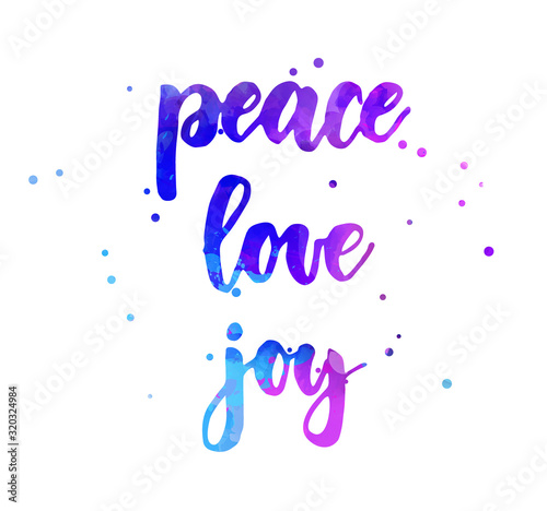 Peace love joy lettering