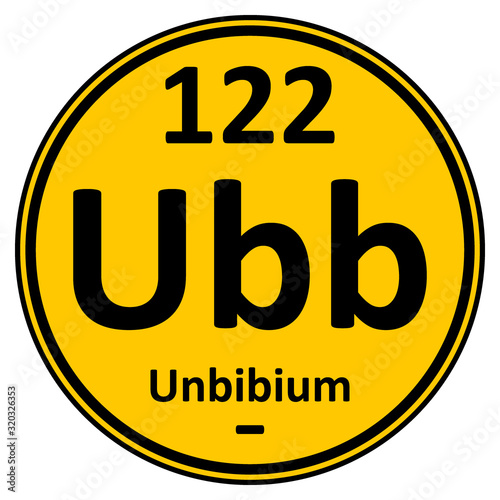 Periodic table element unbinilium icon.