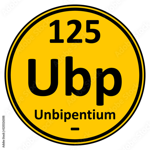 Periodic table element unbipentium icon.