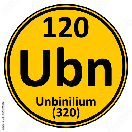 Periodic table element unbinilium icon.