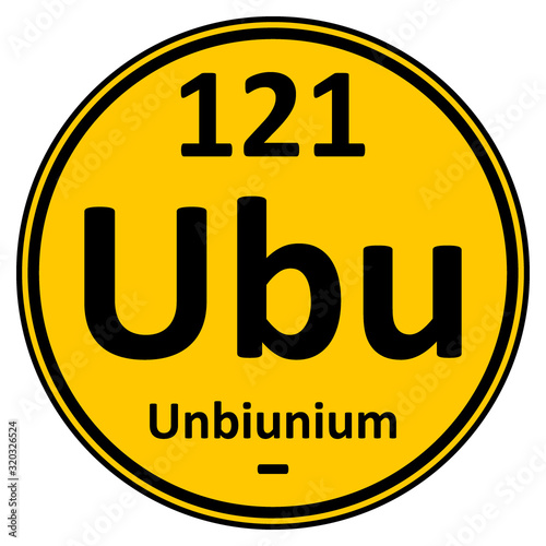 Periodic table element unbinilium icon.