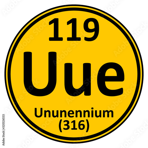 Periodic table element ununennium icon.