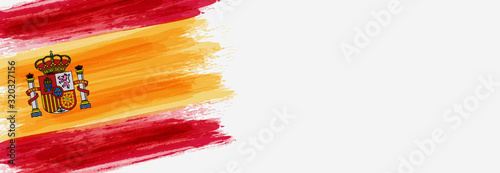 Valokuva Banner with grunge brushed flag of Spain