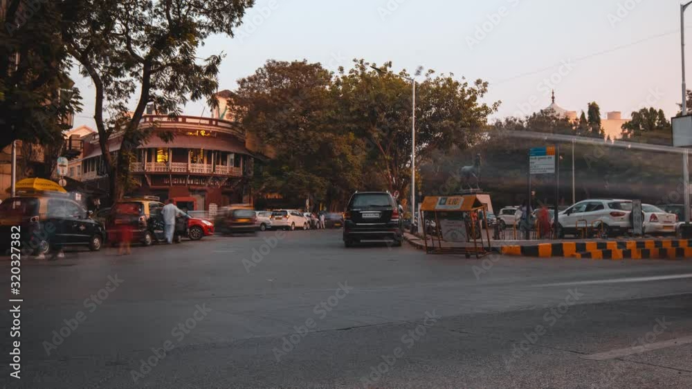 Timelapse of Khala Ghoda statue junction Mumbai India Timelapse of Khala Ghoda statue junction Mumbai India