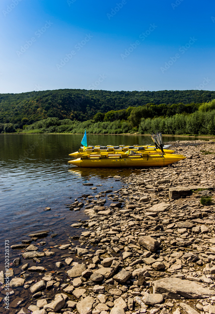 Fototapeta premium catamarans on Dniester river