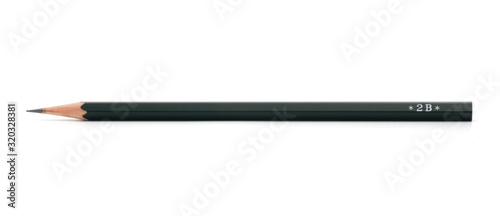 closeup of isolated pencil on white background with clipping path.