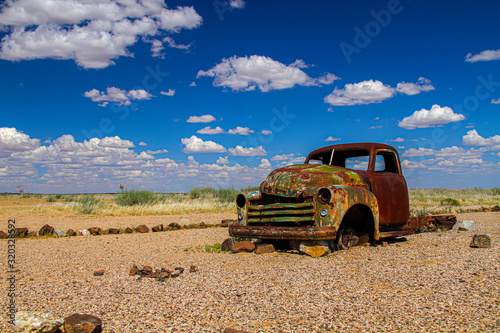 Rotting car wreck in desert, Solitaire, Namibia