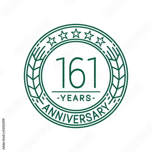 161 years anniversary celebration logo template. Line art vector and illustration.