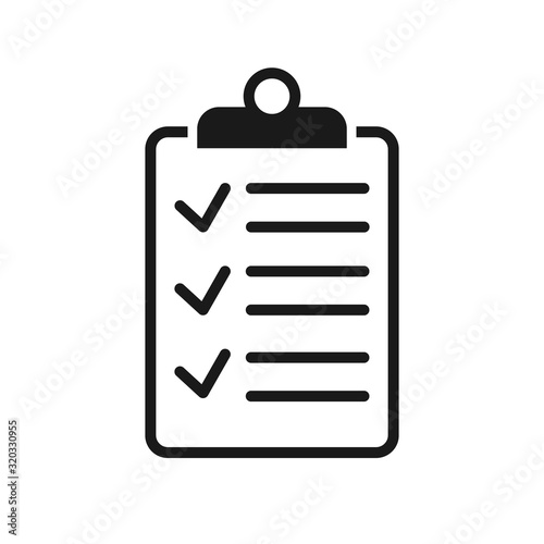 clipboard checklist or clipboard survey form line art vector icon for apps and websites