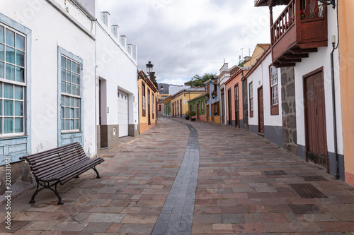 Beautiful colorful streets of old colonial town in Los Llanos de Aridane in La Palma Island  Canary Islands  Spain.