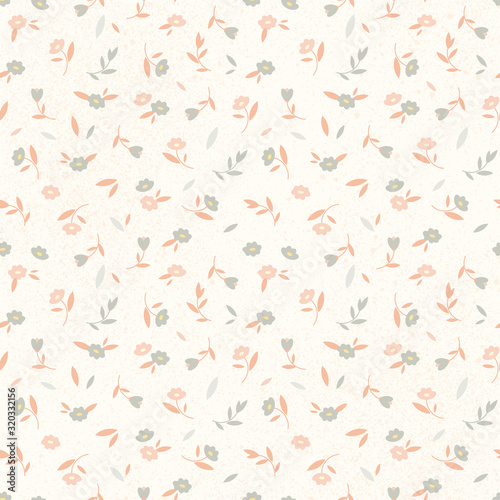 Colorful vector seamless pattern of flowers in a flat style.