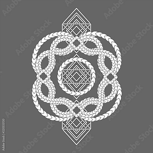 Abstract gothic print with entwined snake skin and geometric pattern