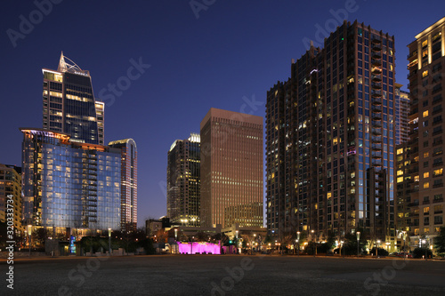 Charlotte  North Carolina city center at night