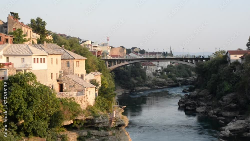 Tripod shot old bridge over river europe Tripod shot old bridge over river europe