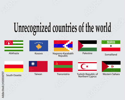 Unrecognized countries of the world with flags.