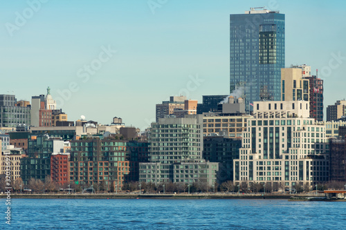 Manhattan Skyline scene along the Hudson River