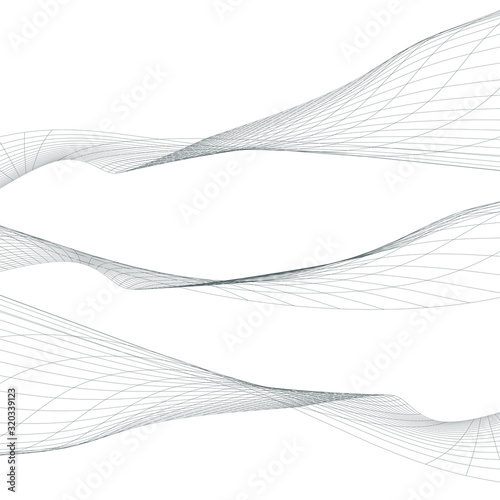 Set of abstract horizontal waves, vector illustration