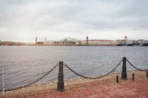 Vasilevsky Island, Rostral Columns, Saint-Petersburg, Russia photo