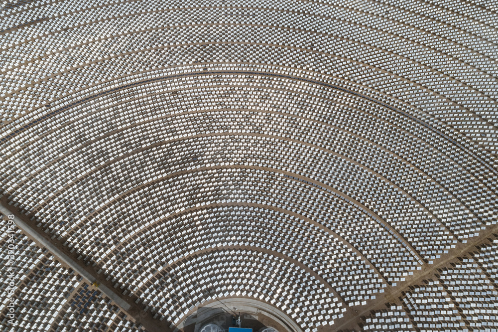 Obraz premium Aerial view of solar thermal plant