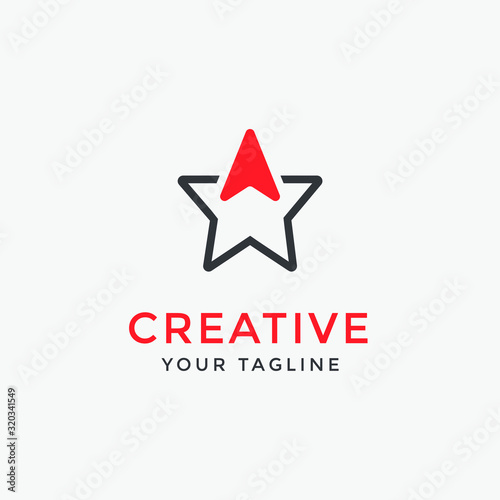 star logo with arrow symbol creative modern template