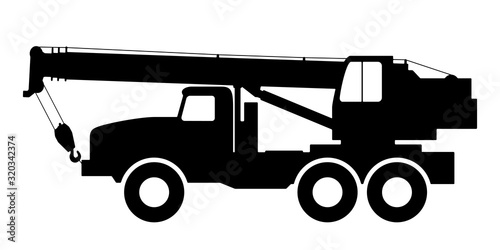 The Crane Silhouette on a white background.