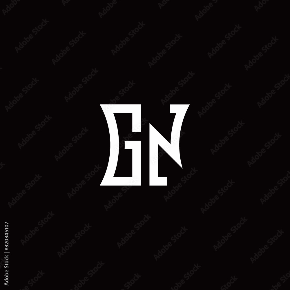 GN monogram logo with curved side style design template GN monogram logo with curved side style design template