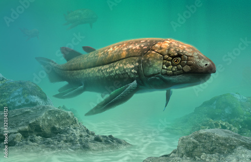 Dipterus from the Devonian era 3D illustration