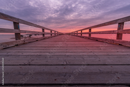 Sunset on the pier of Fort Foster - Kittery, Maine