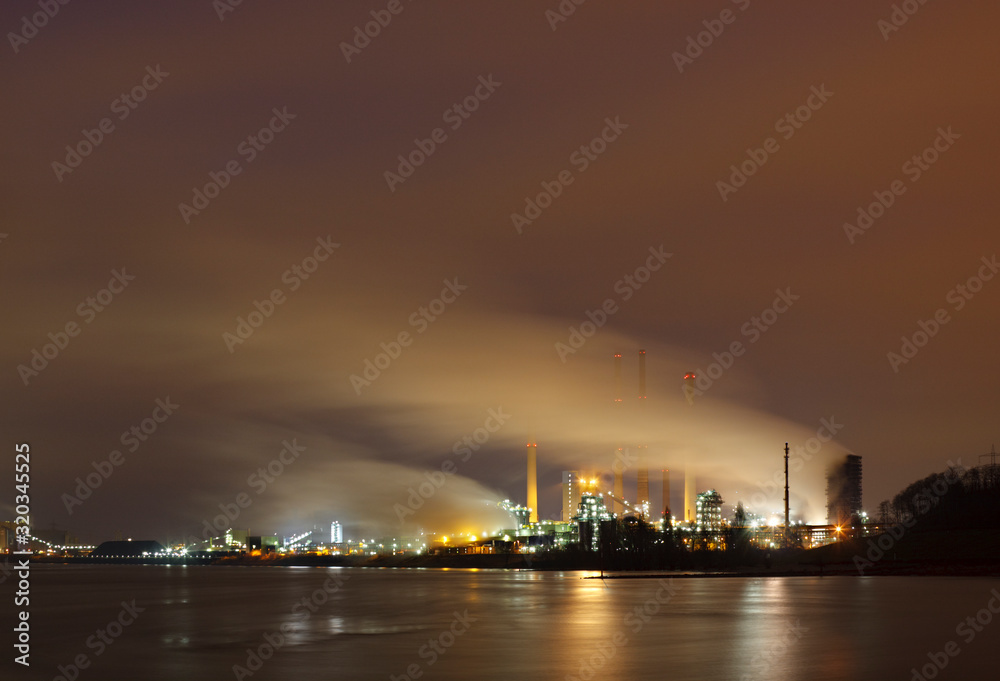 Steamy Industry At Night