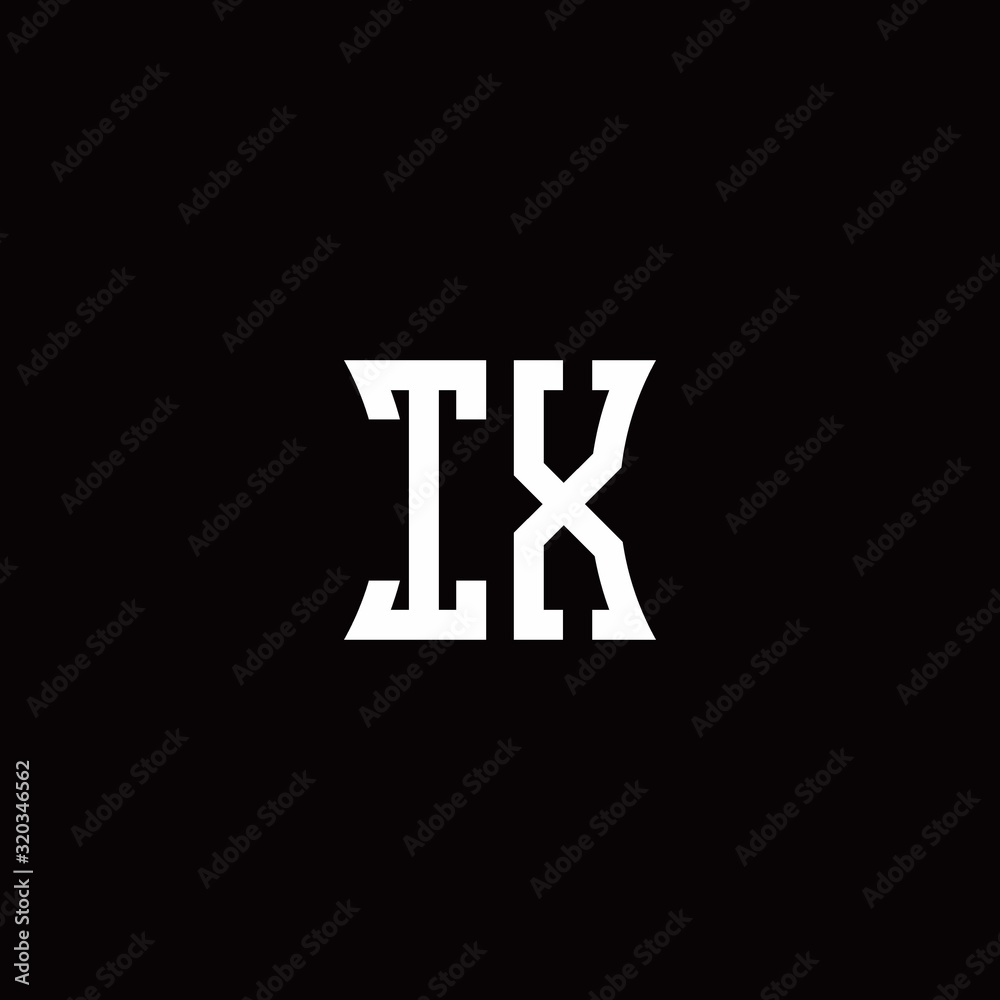 IX monogram logo with curved side style design template IX monogram logo with curved side style design template