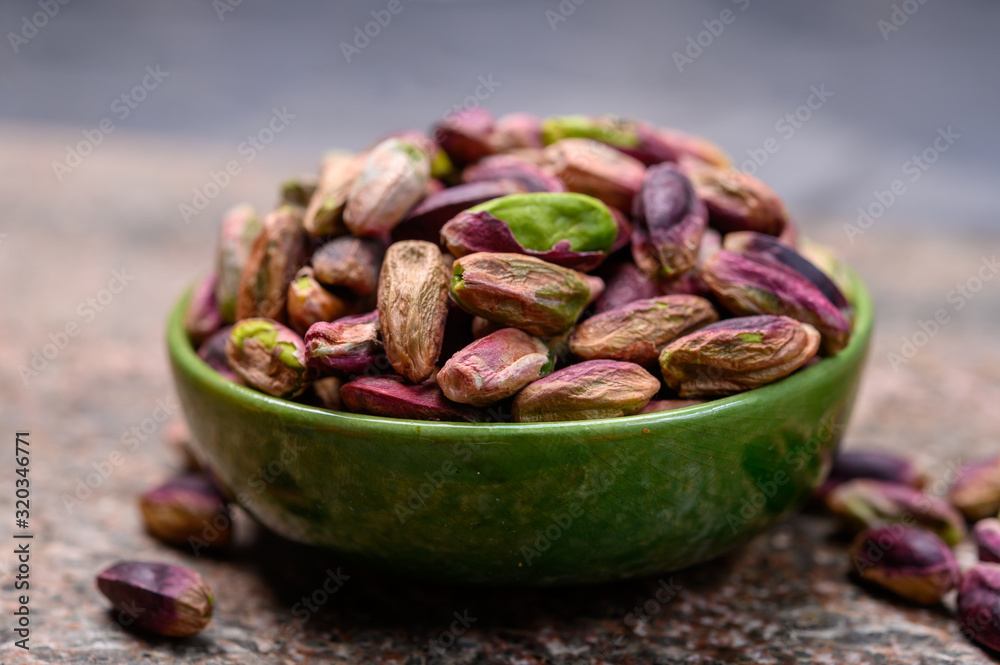 High quality green pistachio nuts growing on slopes of Mount Etna in Bronte, Sicily, Italy High quality green pistachio nuts growing on slopes of Mount Etna in Bronte, Sicily, Italy