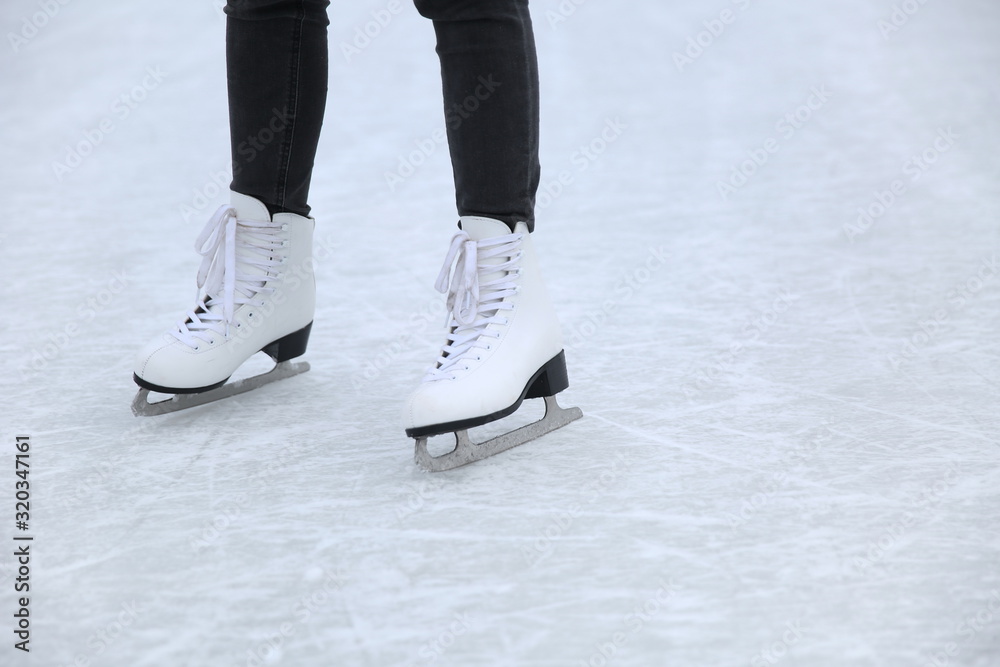 ice skating on the rink close-up ice skating on the rink close-up