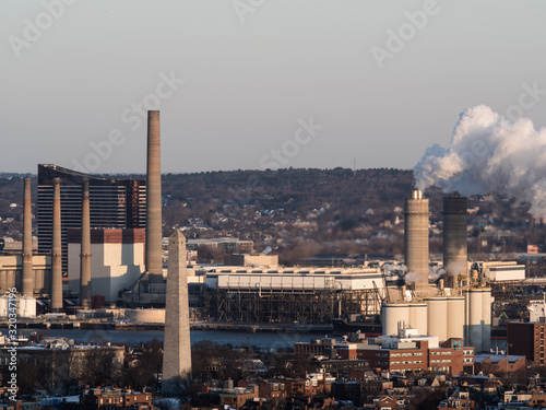 Large Powerplant North Of Boston In The Morning