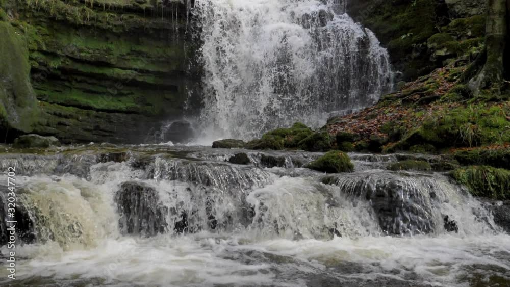 Slow motion waterfall in Yorkshire Dales national park in England. Slow motion waterfall in Yorkshire Dales national park in England.