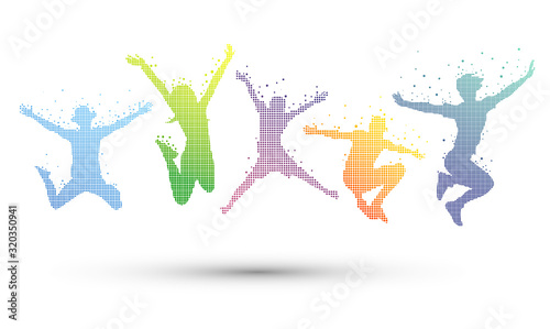 bambino, saltare, cromoterapia, gioco, giocare	