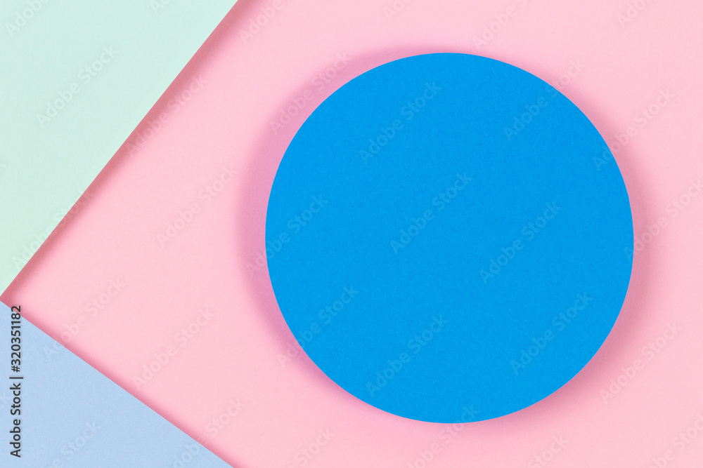 Abstract colored paper texture background. Minimal geometric shapes and lines in pastel pink, light blue and green colours Abstract colored paper texture background. Minimal geometric shapes and lines in pastel pink, light blue and green colours