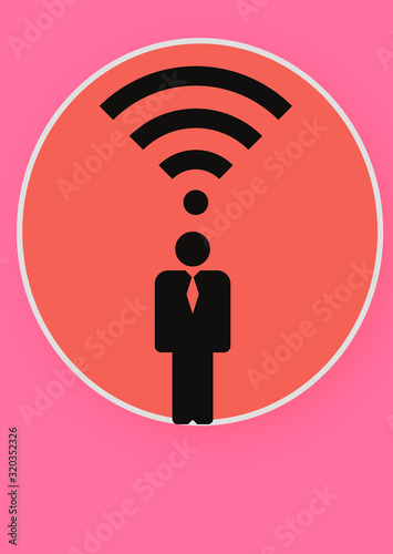 wifi icon with man 