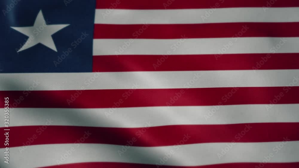 Flag of Liberia, slow motion waving. Looping animation. Ideal for sport events, led screen, international competitions, motion graphics etc Flag of Liberia, slow motion waving. Looping animation. Ideal for sport events, led screen, international competitions, motion graphics etc