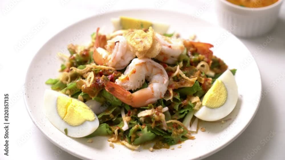 Wing Bean or Betel Nuts Spicy Salad with Prawns and Shrimps Wing Bean or Betel Nuts Spicy Salad with Prawns and Shrimps