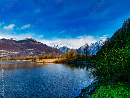 Panorama from Colico Sentiero Valtellina Lake Como Italy