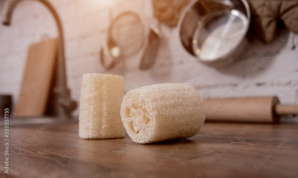 Bamboo natural eco washcloths. Zero waste. Background Bamboo natural eco washcloths. Zero waste. Background