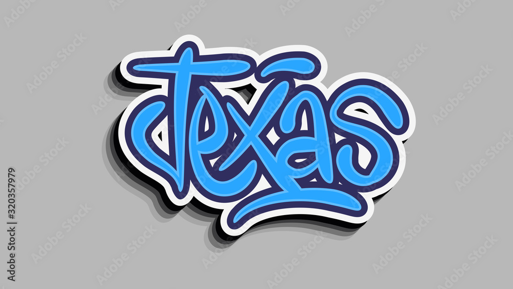 Texas Usa Hand Lettering Sticker Vector Design. Texas Usa Hand Lettering Sticker Vector Design.