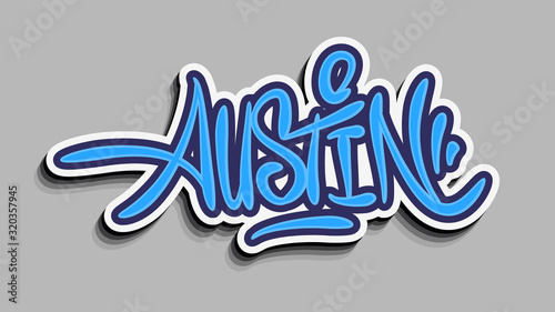 Austin Texas Usa Hand Lettering Sticker Design.