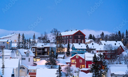 Norway . January 25, 2020 . Panoramic view of Tromso, Norway, Tromso in winter