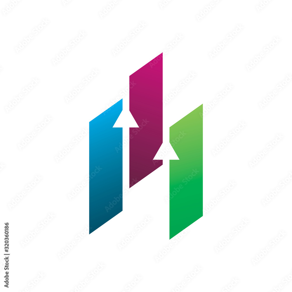 creative blue pink red green color business chart logo design creative blue pink red green color business chart logo design